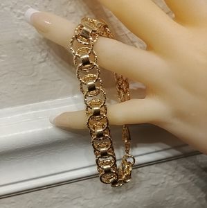 18kt Gold Overlay Chain Link Bracelet